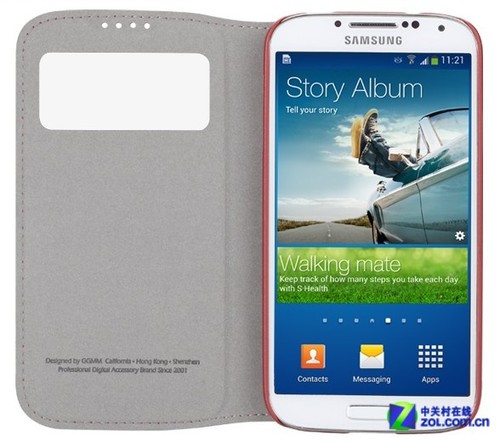 精致视窗 古古美美三星S4真皮翻盖保护套_古