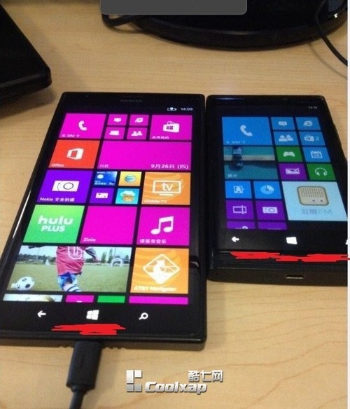 曝6英寸诺基亚Lumia1520与小屏机对比图_诺
