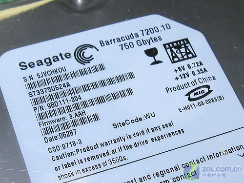 ϣ�ݣ�Seagate��Barracuda 750GB 7200ת 16MB SATA��ST33750624A��ͼƬ���� ��5�� -ZOL�йش����ߵ�5��