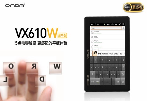 ��Ļȫ������ ��Ʒ����VX610W�������ع� 