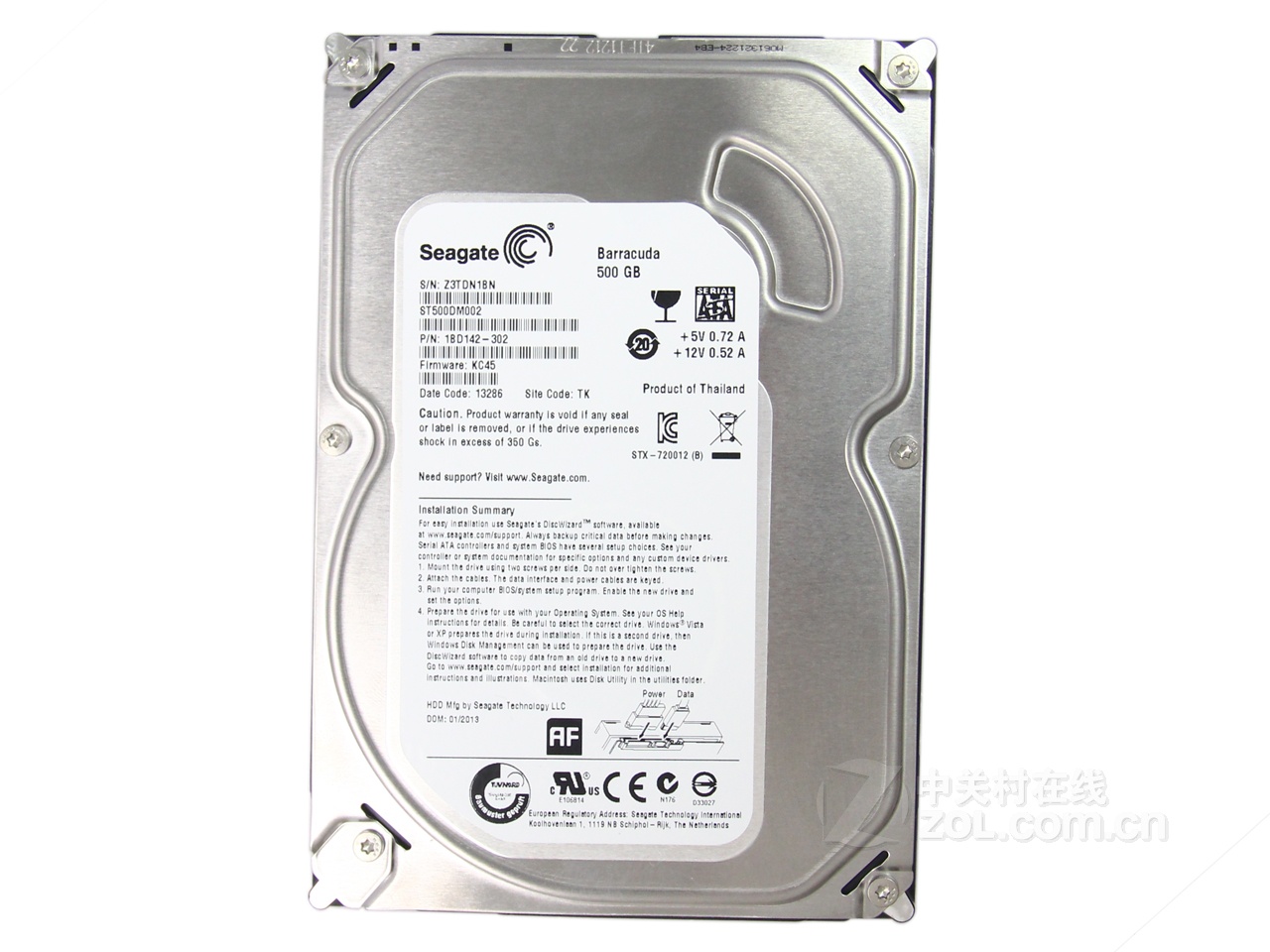 希捷barracuda 500gb 7200转 16mb sata3(st500dm002)