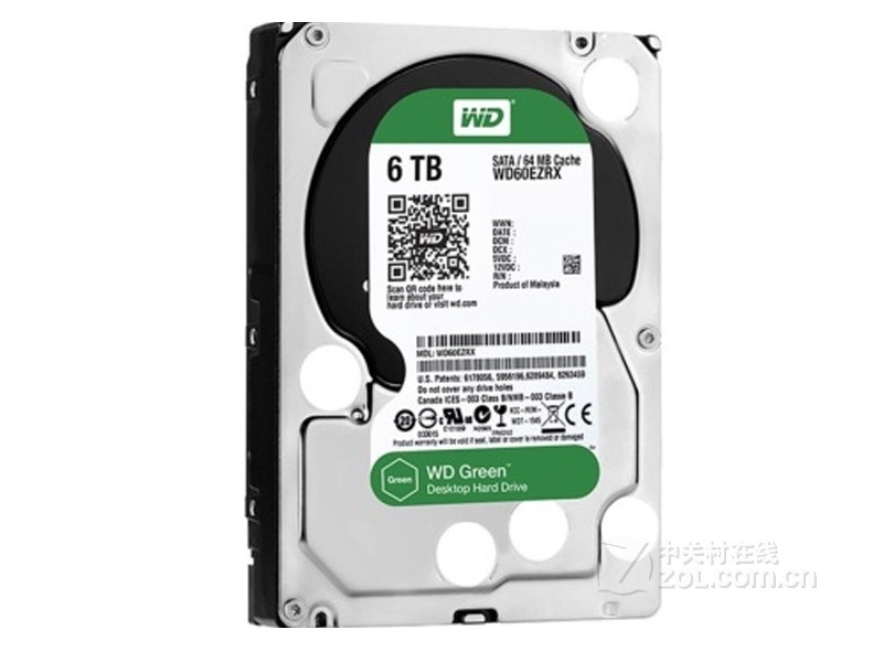 西部数据6TB 64MB SATA3 绿盘（WD60EZRX） - 图片 1