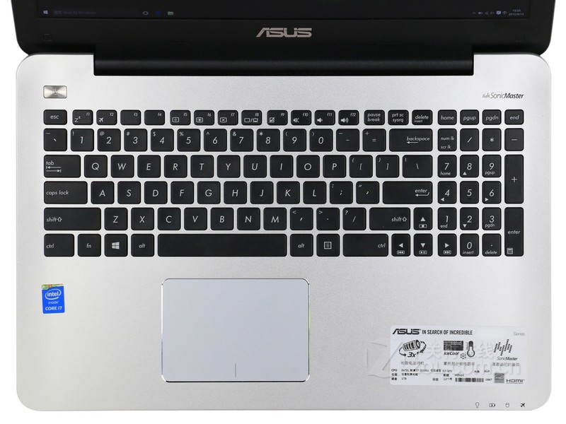 【高清图】 华硕(asus)vivobook 4000(i7 5500u/12gb/256gb)键盘面 图