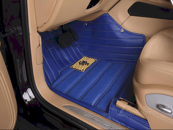 亚洲象珍珠鱼皮系列纯蓝汽车脚垫