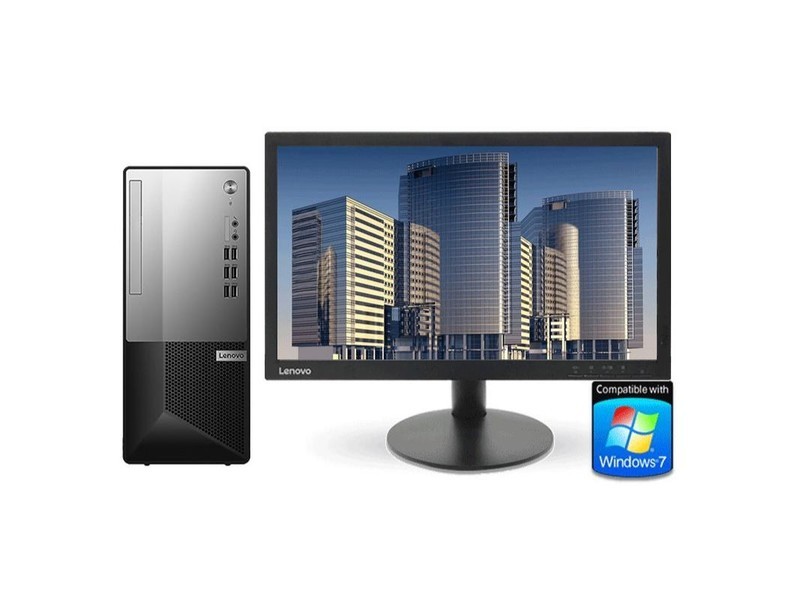 Lenovo настольный компьютер для офиса и налогового учёта большой корпус (i5 10400/4G/1T/DVD/W7/21.45 дюйма, монитор)