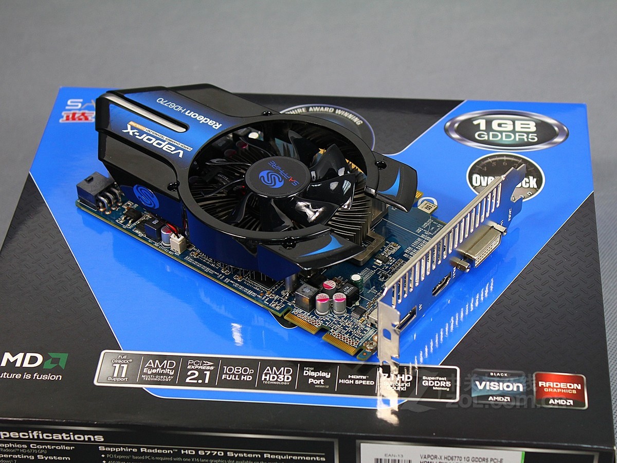 【高清图】 蓝宝石(sapphire)蓝宝vapor-x hd6770 1gb gddr5实拍图 图